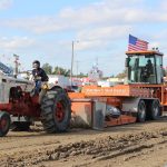 Tractor pulling sled